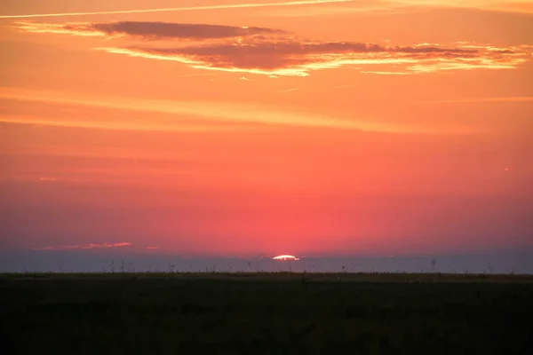 Горизонт с заходом солнца — стоковое фото