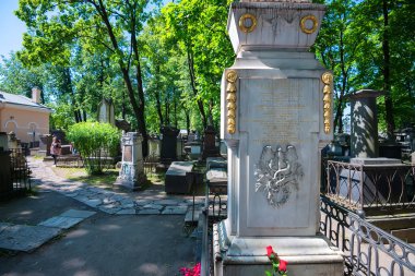 St.Petersburg, Rusya - Haziran, 2015: Lomonosov mezar