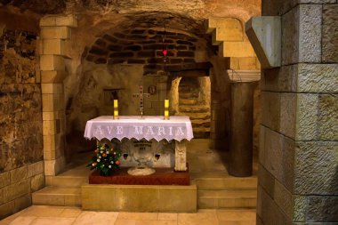 Nazareth, İsrail - Kasım 2011: İç duyuru Bazilikası