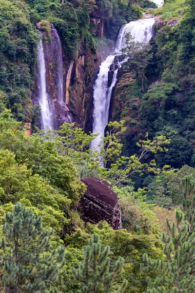Сценический тропический водопад в джунглях — стоковое фото