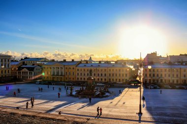 Helsinki, Finlandiya - Ocak 2009 yaklaşık: Senato Meydanı