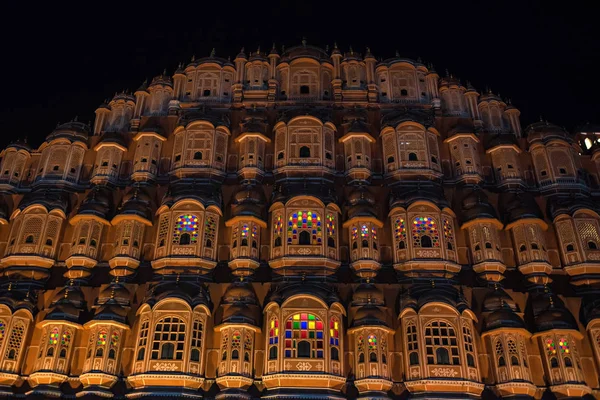 Malerischer Sonnenuntergang Blick auf Hawa Mahal in Jaipur, Indien — Stockfoto