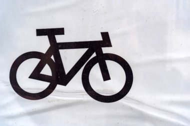 Beyaz Bisiklet lane işareti kutup