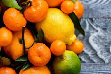 Yakın çekim çeşitli narenciye