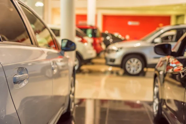 New cars at dealer showroom — Stock Photo, Image
