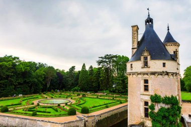 Chenonceau, Fransa - Haziran 2014 yaklaşık: Catherine de Medici Bahçe