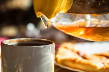 Dökme çay Kupası'nda şeffaf su ısıtıcısı