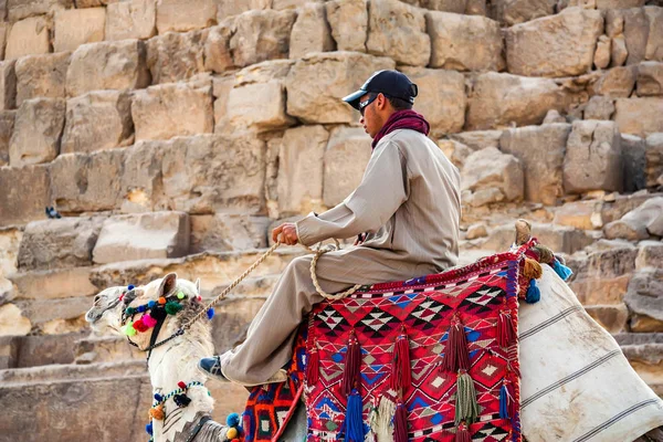 HURGHADA, EGYPT- FEBRUARY 22, 2010: Unidentified camel rider in Egypt — Stock Photo, Image