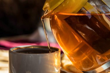 Dökme çay Kupası'nda şeffaf su ısıtıcısı