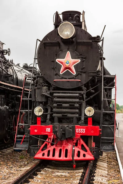 ROSTOV-ON-DON, RUSSIA - SEPTEMBER 1, 2011: LV-0333 lokomotiv i jernbanemuseet – stockfoto