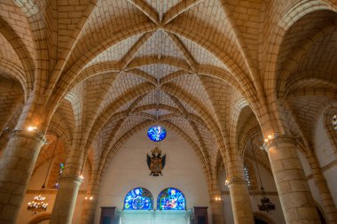 Santo Domingo, Dominik Cumhuriyeti - 30 Ekim 2015: iç in Katedrali Primada de Amerika'da Santo Domingo