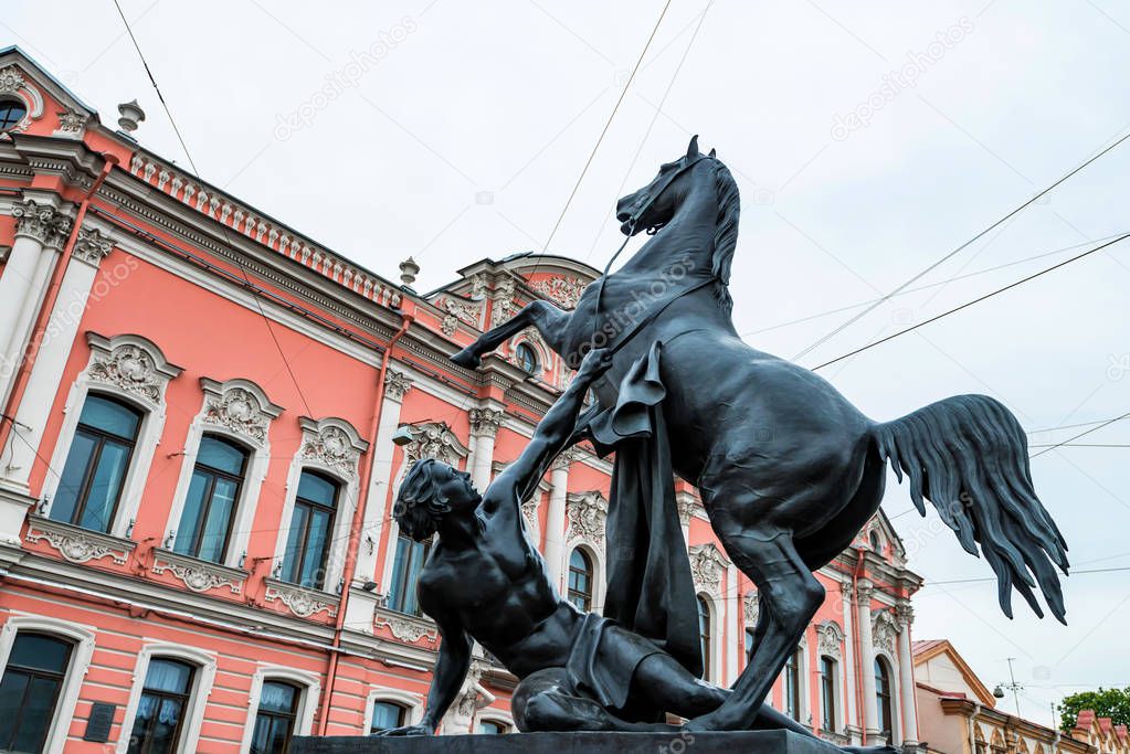 Horse tamer sculpture in St.Petersburg