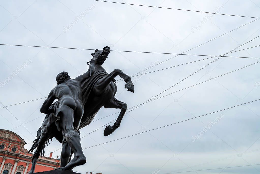 Horse tamer sculpture in St.Petersburg