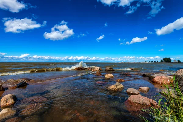 Baltık Denizi saraydan Peterhof görünümünü — Stok fotoğraf