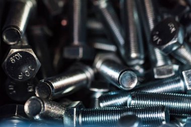 Yakın çekim çelik cıvata arka plan