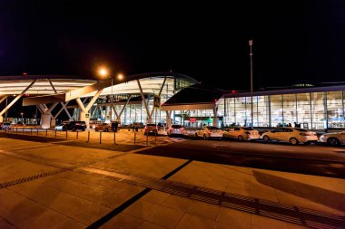 Rostov-On-Don, Rusya-28 Nisan 2018: Platov Havaalanı Dış