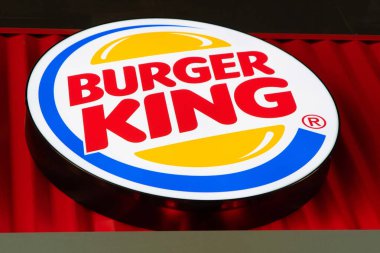 Rostov-On-Don, Rusya - Ekim 2019: Fast food zinciri Burger King logosu