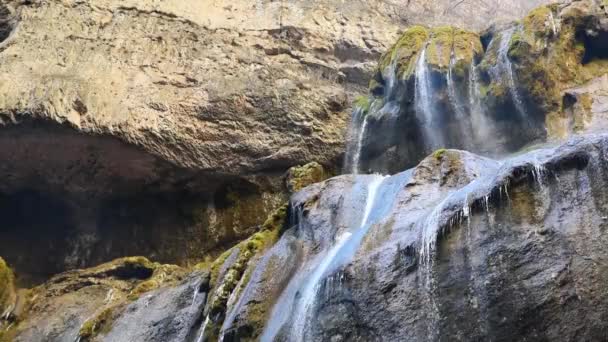 高加索美丽的齐格姆瀑布 — 图库视频影像