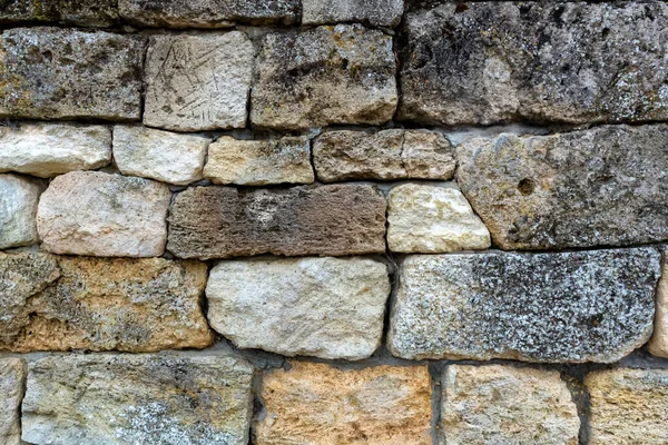 Stone wall of the ancient Greek city of Panticapaeum in Crimea — Stock Photo, Image