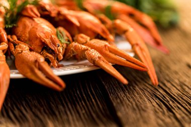 Kırsal ahşap arka planda kaynamış kerevit yakın plan