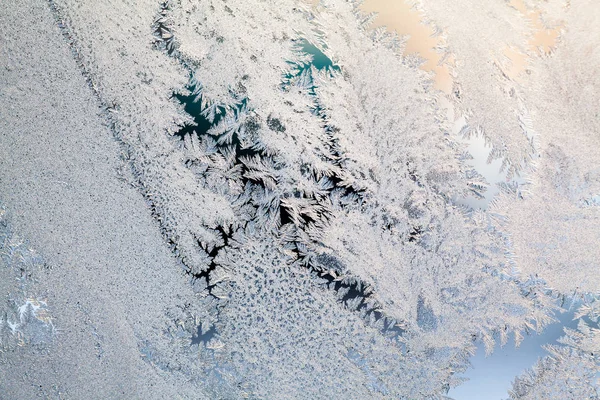 Ice Blommor Glas Konsistens Och Bakgrund — Stockfoto