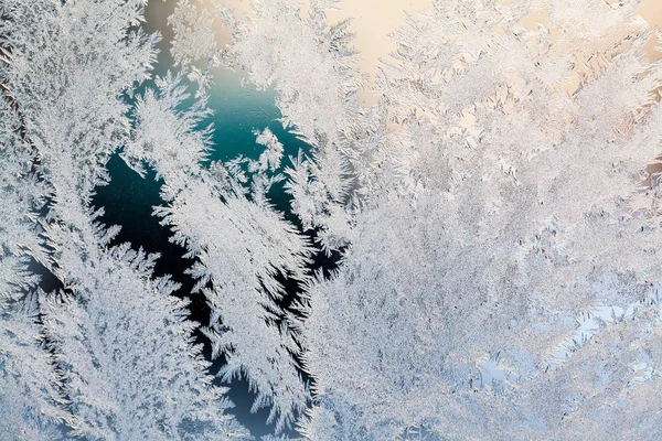 Ice Blommor Glas Konsistens Och Bakgrund — Stockfoto