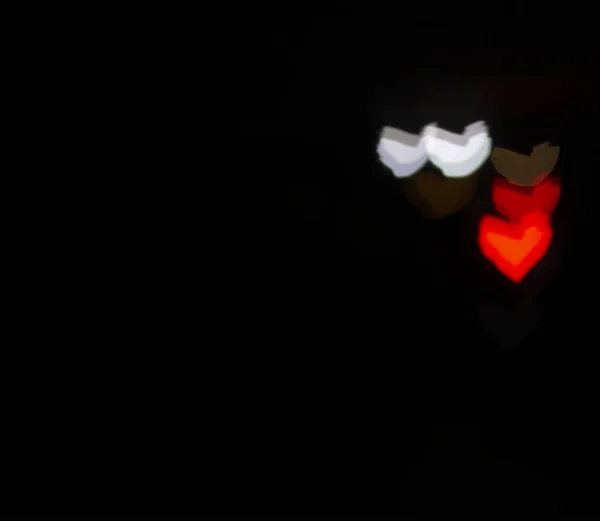 Defocused lights in the shape of hearts. — 스톡 사진