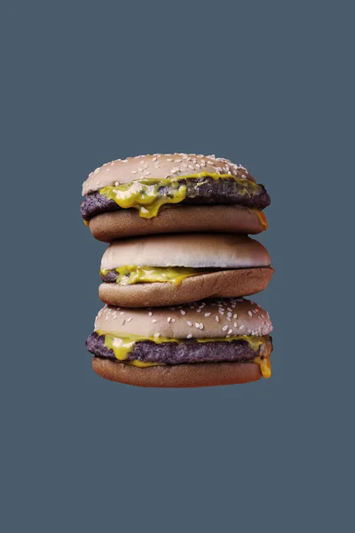 Hamburger di udara — Stok Foto
