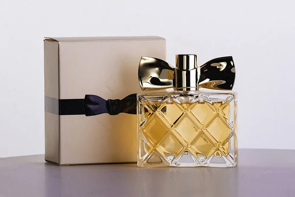 Perfume Glass Bottle Women Box — Stock Photo, Image