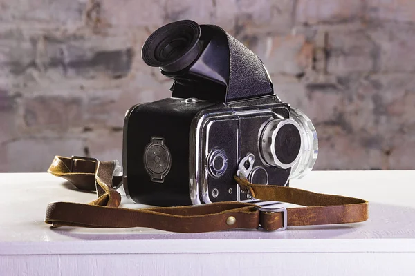 Ретро Старая Фотокамера Объективом — стоковое фото