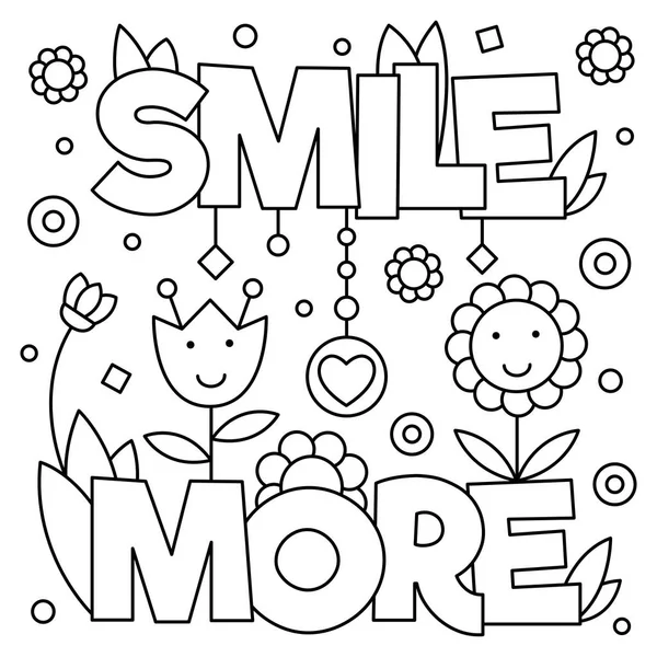 Souriez plus. Coloriage. Illustration vectorielle . — Image vectorielle