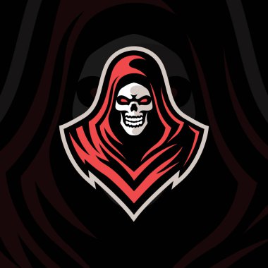 Karanlık ölüm meleği esport oyun logosu şablonu - Vektör