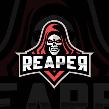 Karanlık ölüm meleği esport oyun logosu şablonu - Vektör