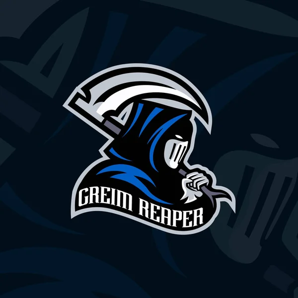 Logotipo do grim reaper gaming mascot para esports streamer e comunidade