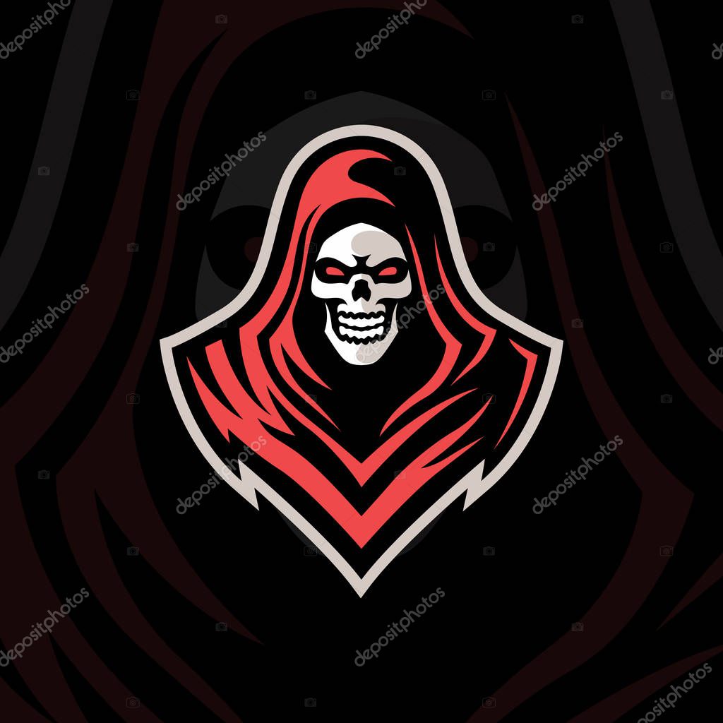 Dark grim reaper esport gaming mascot logo template - Vector