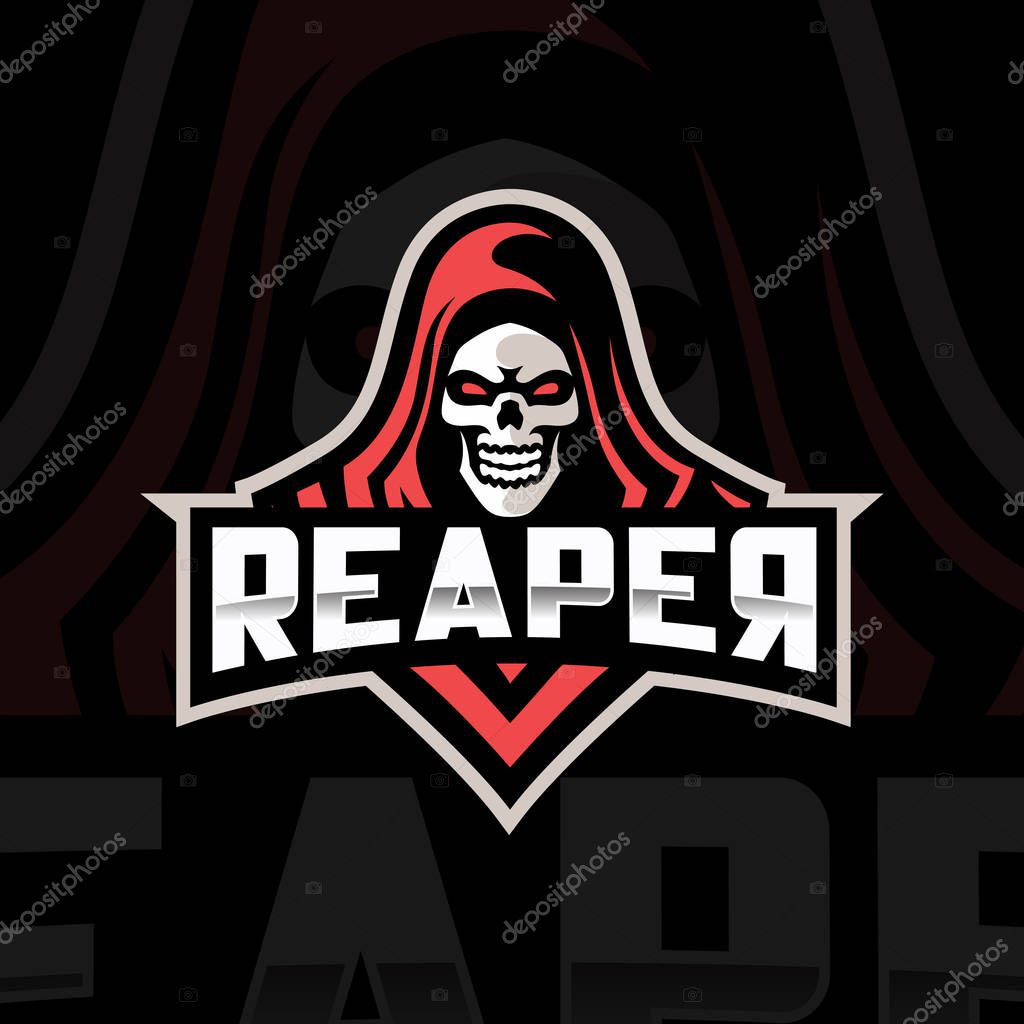 Dark grim reaper esport gaming mascot logo template - Vector