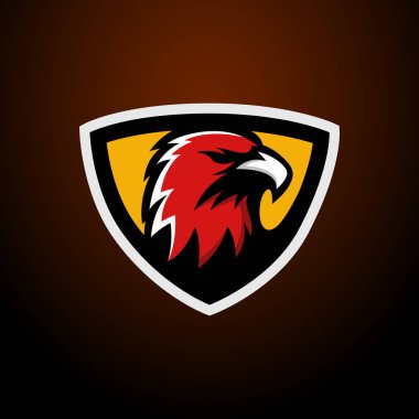 Kartal esport oyun logosu tasarımı. Kartal başlı amblem tasarım rozet maskotu vektörü