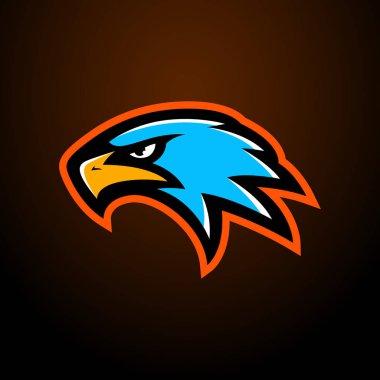 Kartal esport oyun logosu tasarımı. Kartal başlı amblem tasarım rozet maskotu vektörü