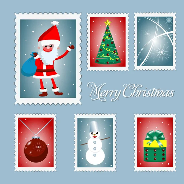 Christmas stamps. — Stock Vector