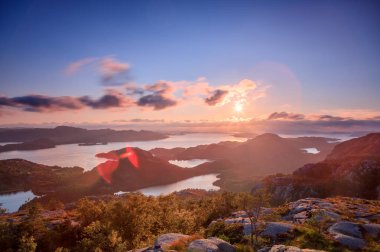 Lysefjord 'da güzel bir gün batımı