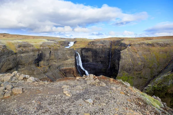 Другий за висотою водоспад в Ісландії - Хайфосс. Крихітний ранок vi — стокове фото