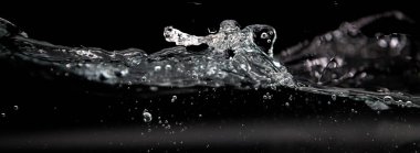 Siyah sırtüstü su sıçrıyor