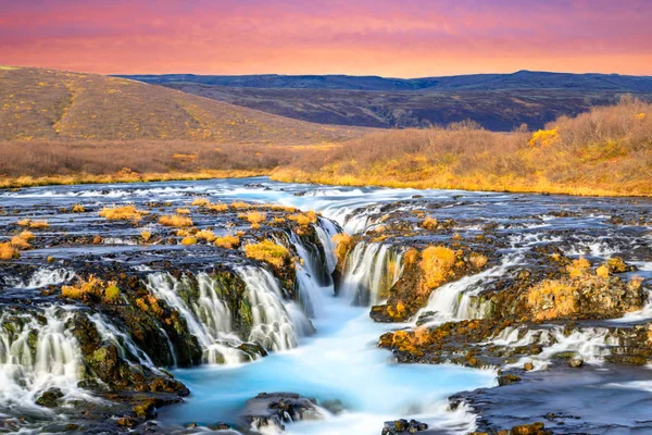 Каскадный Водопад Бруарфосс Исландия — стоковое фото