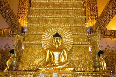 Budizm Buda heykeli altın Ubon Ratchathani, Tayland