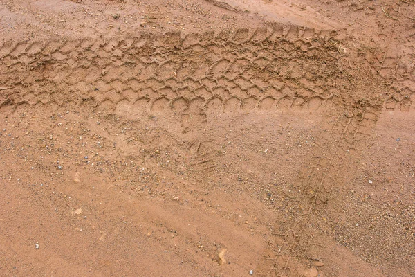 抽象背景 沙子的轮子轨道 — 图库照片