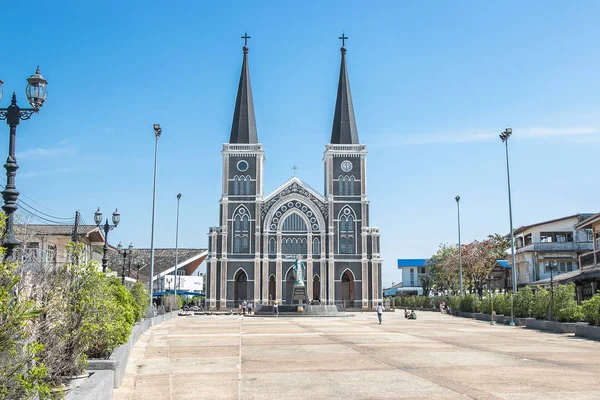 People travel to visit at catholic Church in Chanthaburi Thailand. — Stock Photo, Image