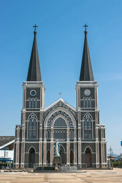 People travel to visit at catholic Church in Chanthaburi Thailand. — Stock Photo, Image