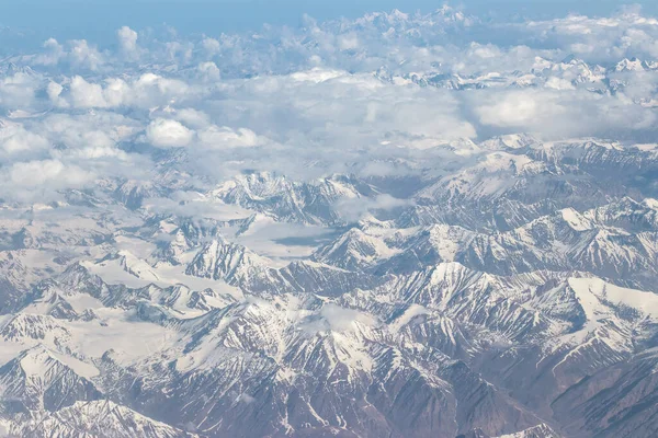 Utsikt Över Himalaya Berget Genom Flygplansfönstret — Stockfoto