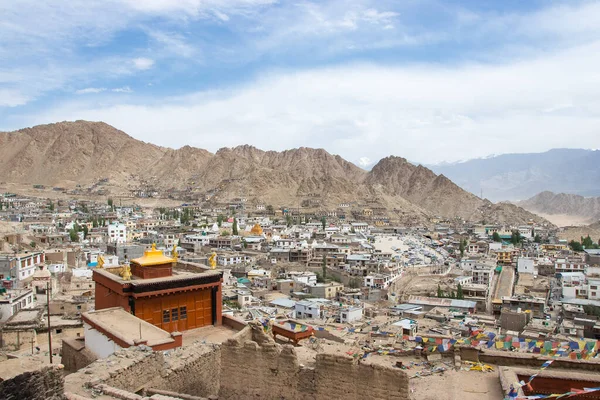 Paisaje Ciudad Leh Ladakh Con Cielo Azul Norte India Encuentra —  Fotos de Stock
