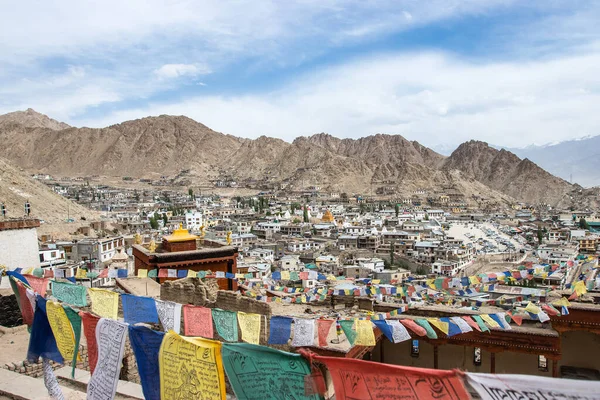 Paisaje Ciudad Leh Ladakh Con Cielo Azul Norte India Encuentra —  Fotos de Stock